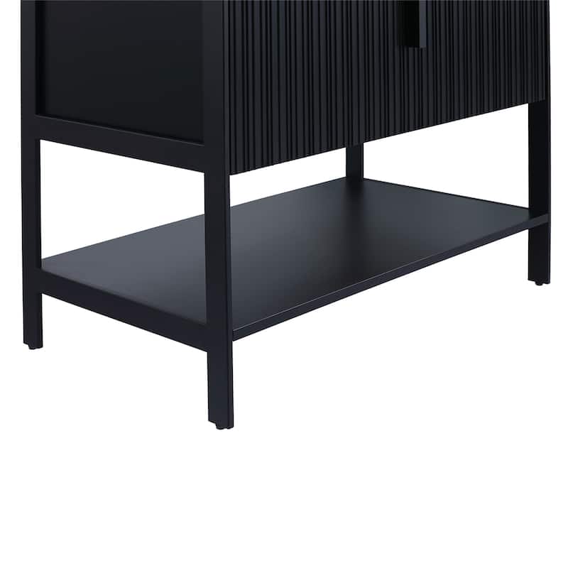 Fine Fixtures Serenity Modern Bathroom Vanity with White Glass Top