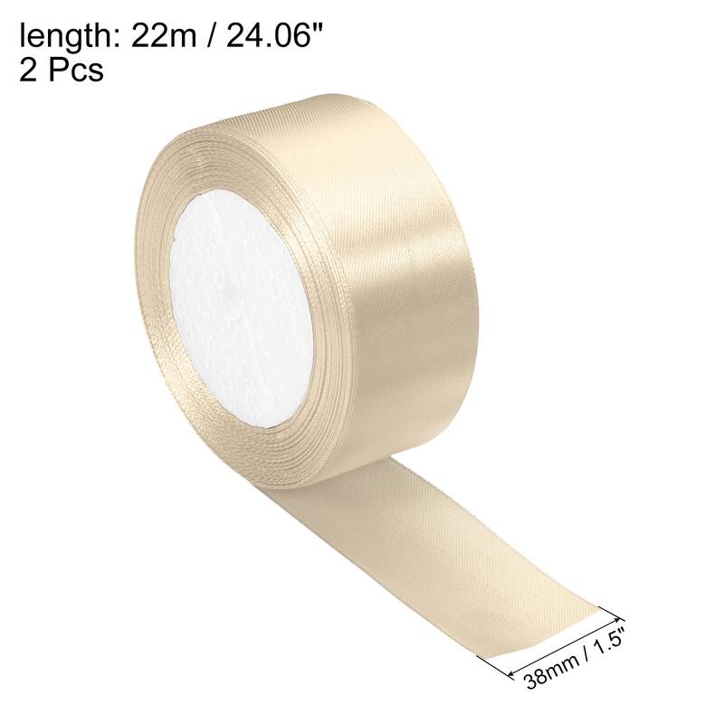 1.5 Inch Satin Ribbon, Double Face Crafts Roll for Wrapping Decoration - Beige