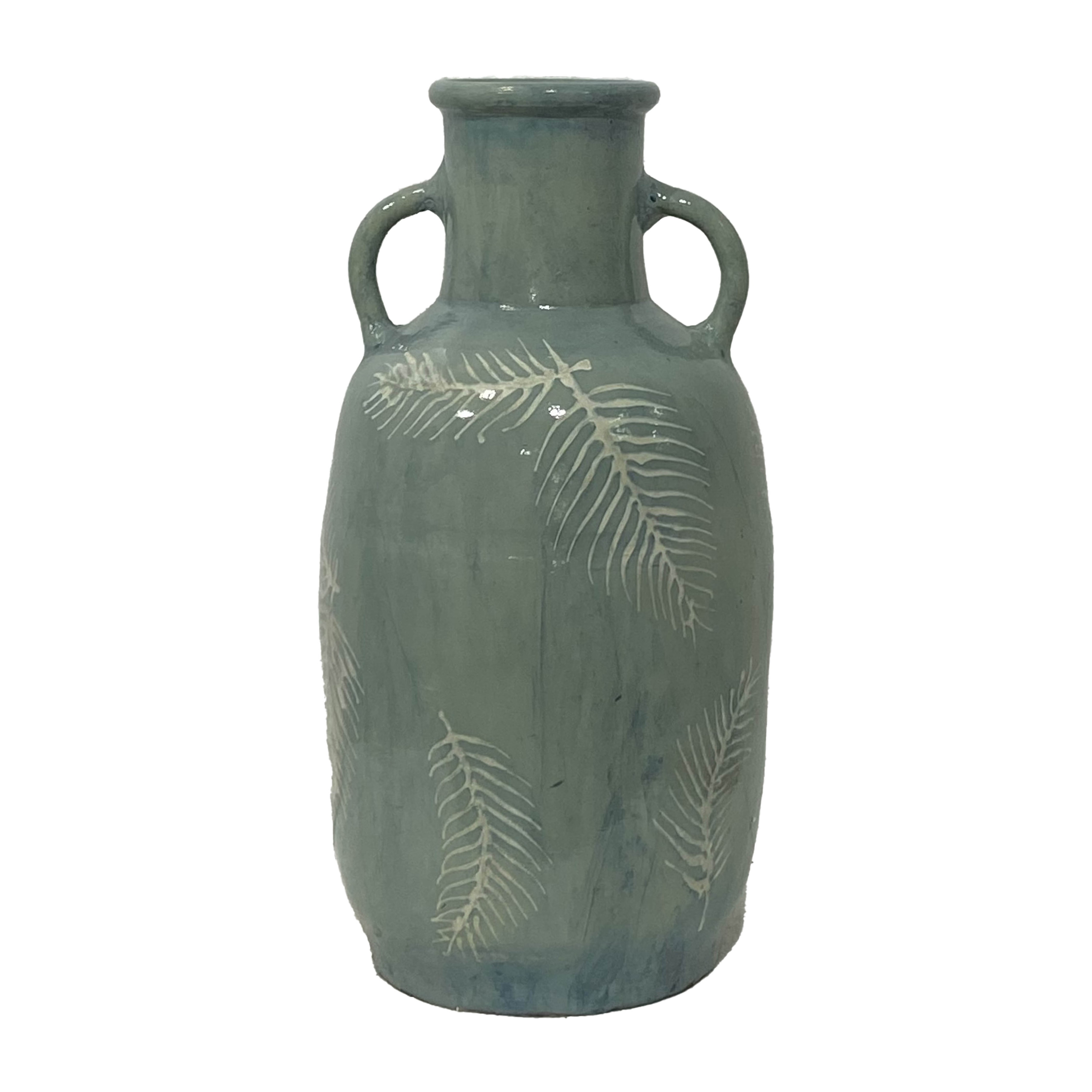 Sagebrook Home Green Terracotta Vase