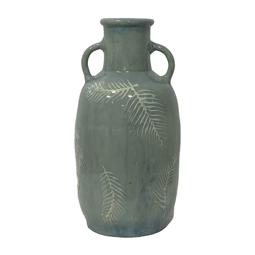Sagebrook Home Green Terracotta Vase