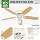 preview thumbnail 7 of 20, Hunter 52" Builder Low Profile Ceiling Fan with 3-Light Light Kit and Pull Chain - Casual, Traditional, Transitional