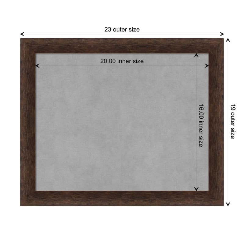 Amanti Art Warm Walnut Narrow Framed Magnetic Board - Board Size 20x16
