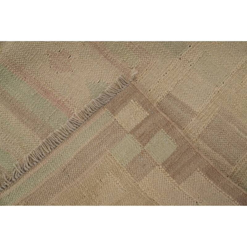 Hand Woven Oriental 100% Wool Carpet Southwestern Tribal Green Kilim Area Rug - 5' 9'' X 4' 2''