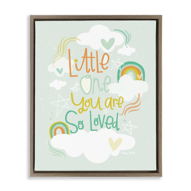 Stupell Little One You Are Loved Framed Floater Canvas Wall Art Design By Mandy Ford Art + Illustration - 17 x 21 - Brown