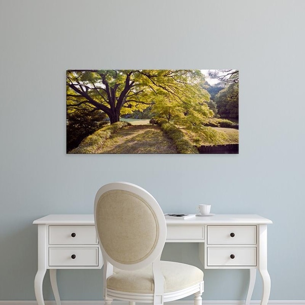 Easy Art Prints Panoramic Images's 'Trees in a garden, Rikugien Garden, Tokyo Prefecture, Japan' Premium Canvas Art