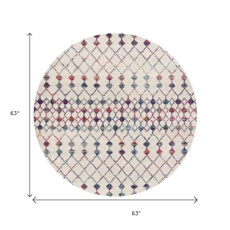 HomeRoots Peri Abstract Modern Round Area Rug