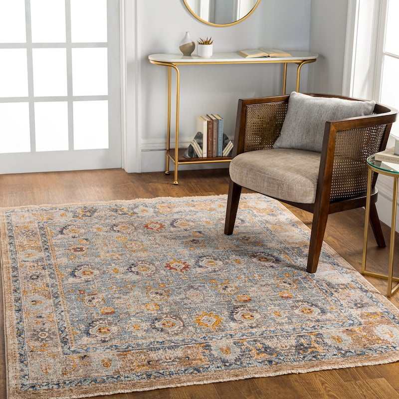 Livabliss Rifaat Traditional Novelty Area Rug - Blue/Beige - 3' 2" x 4' 11"