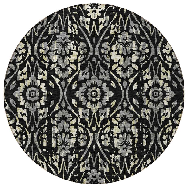 HomeRoots Floral Transitional Rectangle Outdoor Rug