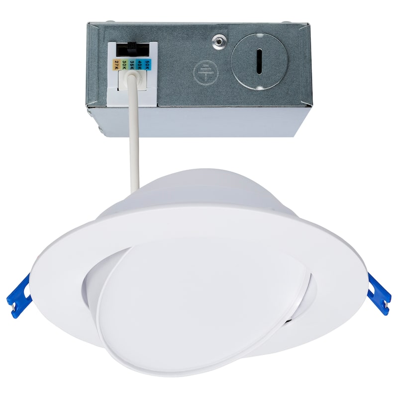 14W 6" Directional Low-Profile Downlight CCT Selectable 120V White Finish - White