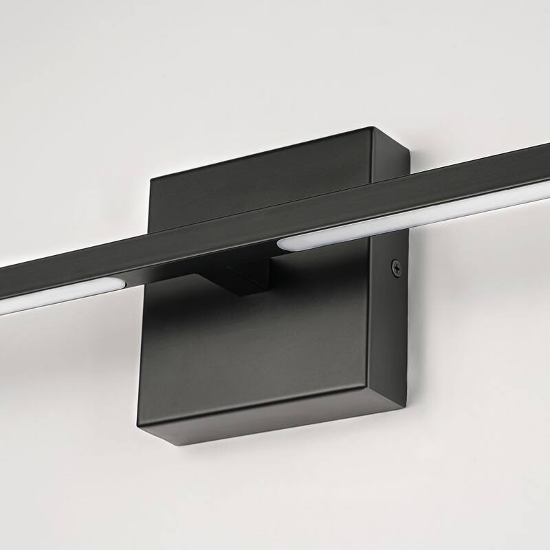 1-Light 23.8 in. Black Modern Simple Linear Dimmable Integrated LED Bathroom Vanity Light - 23.8 in. W x 4.52 in. H x 3.34 in. D