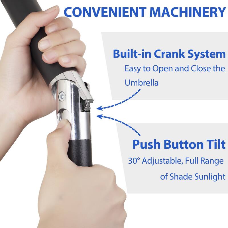 Autlaycil 9ft Patio umbrella Outdoor umbrella With Push-Button Tilt & Crank for Pool, Garden
