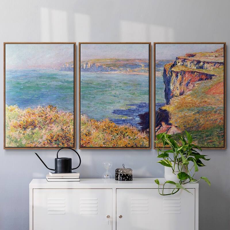 Cliffs at Varengeville by Monet - Multi Piece Framed Canvas