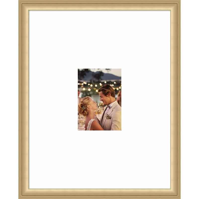 Florence Gold Framed Picture Frame, Photo Frame - 16x20 Matted White 5x7 - Florence Gold