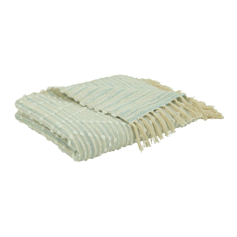 Throw Blanket With Stripes and Diamond Design