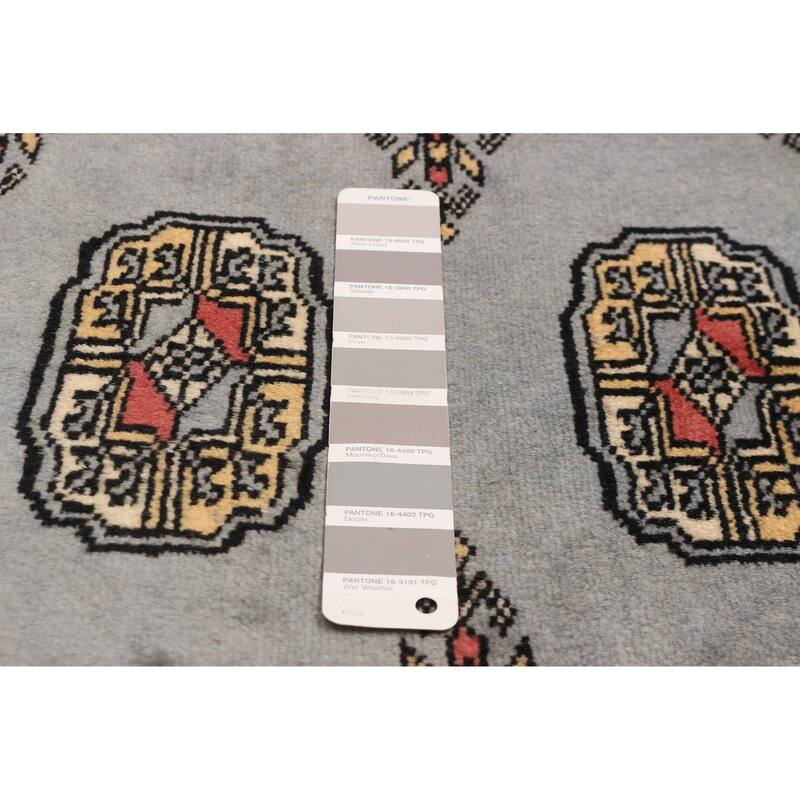 Finest Peshawar Bokhara Grey Rug 5'7" x 7'4" - 5'7 x 7'4