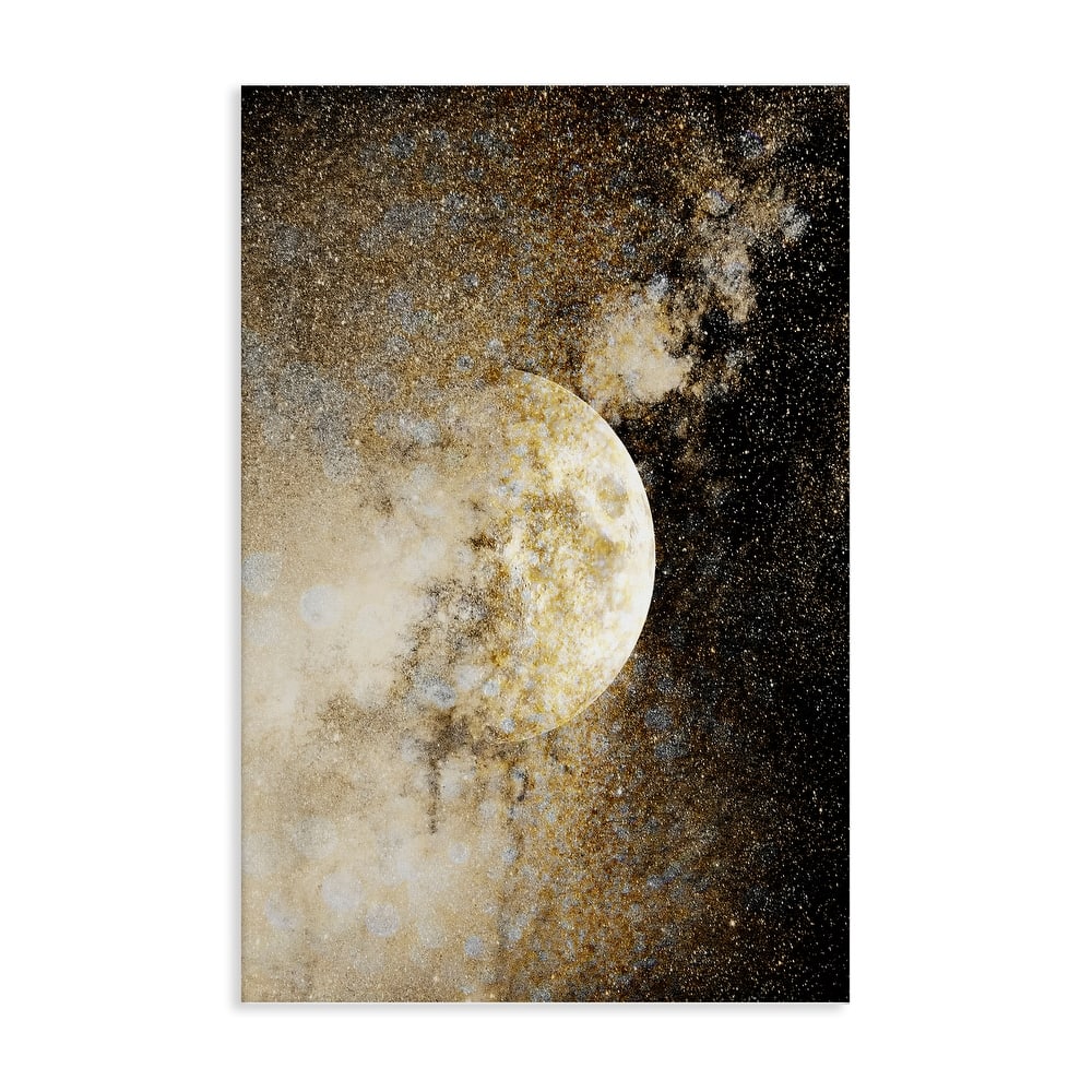 Stupell Starry Nebula Full Moon Canvas Wall Art Design By Gemma Bardot