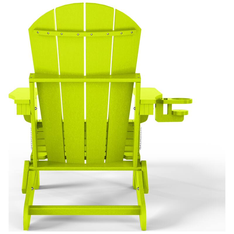 Laguna Outdoor Folding Adjustable Adirondack Chair with Cup Holder & Hideaway Ottoman