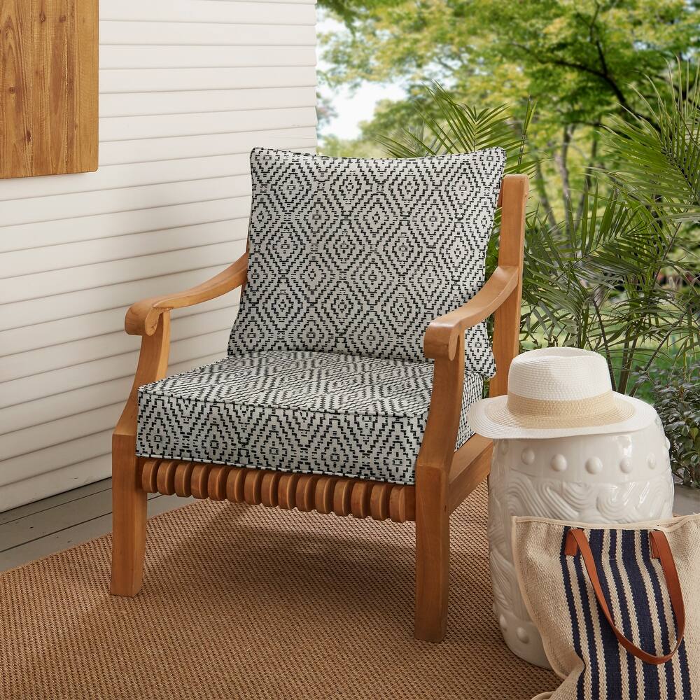 Sorra Home Sunbrella Boho Indoor/Outdoor Corded Deep Seating Pillow and Cushion Chair Set