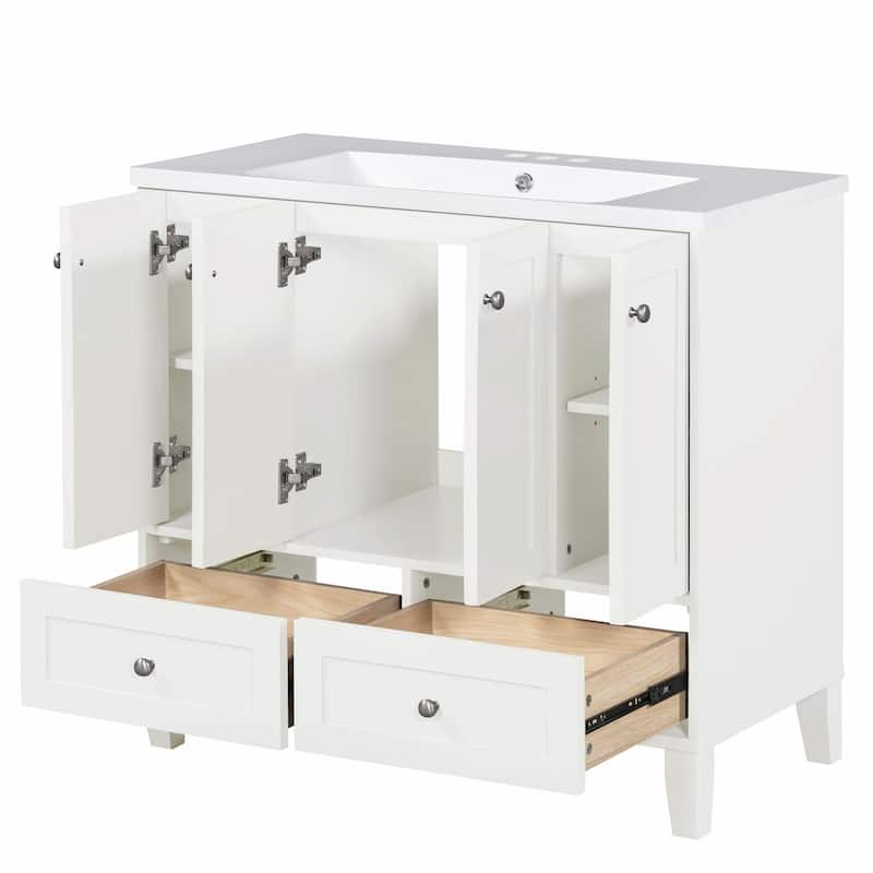 36'' Freestanding Bathroom Vanity with Resin Sink Combo