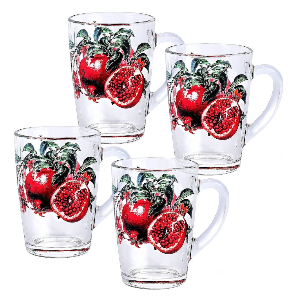 STP Goods 11.1oz Pomegranate Glass Mug Set of 4