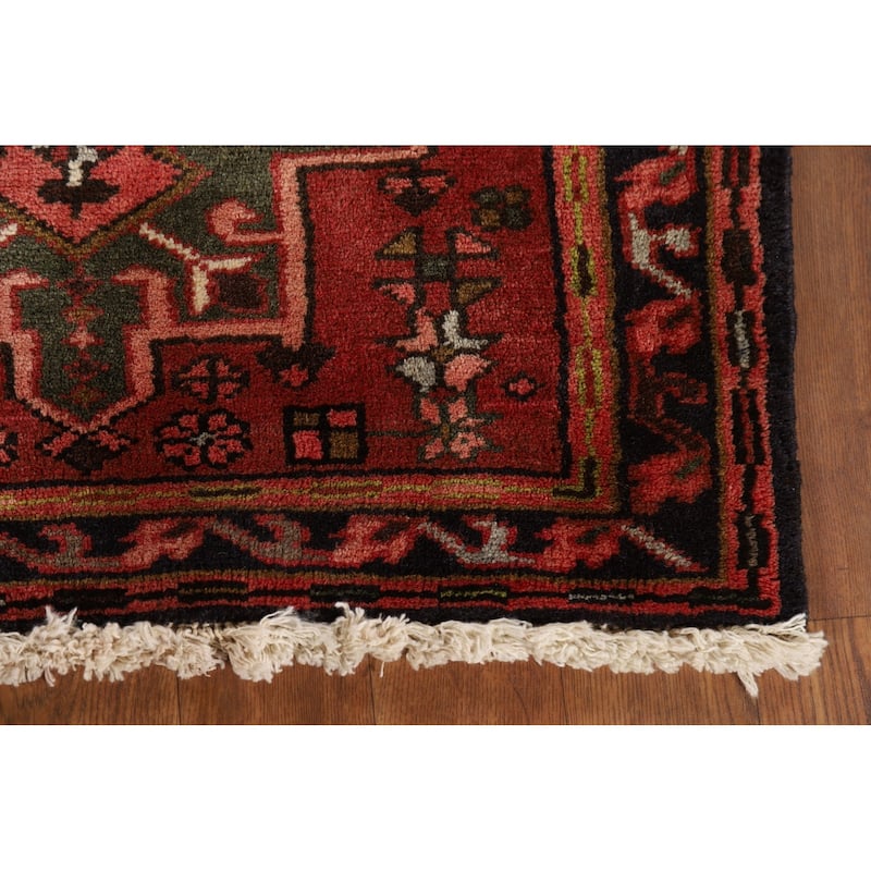 Tribal Geometric Gharajeh Persian Runner Rug Handmade Wool Carpet - 2'2" x 6'1"