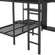 preview thumbnail 6 of 8, GDFStudio - Dan Collection Metal Bunk Bed Frame with Built-in Wardrobe and Foldable Desk