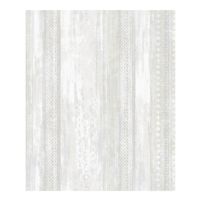 Advantage Blair Dove Ikat Stripe Wallpaper - 21 x 396 x 0.025