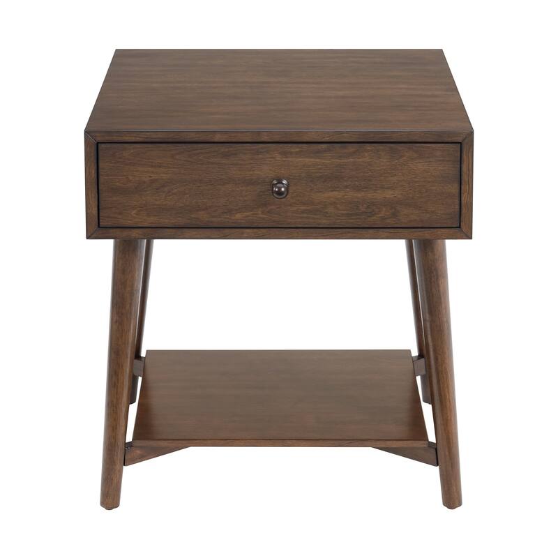 Mid-Century Modern 1-Drawer 22" End Side Table