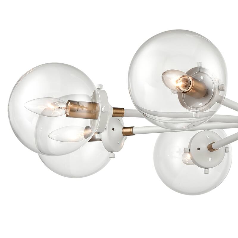 Boureaux Metal and Glass Orb Chandelier