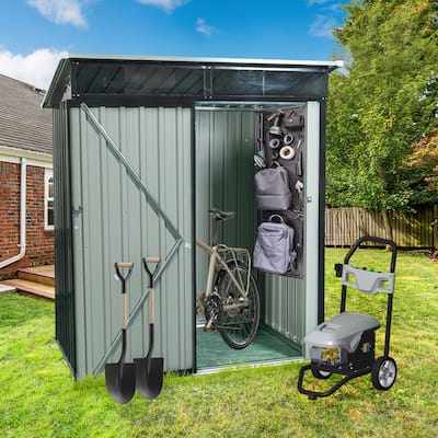 Rust-proof Outdoor Metal Storage Shed Garden Shed Waterproof Tool Shed, Hinged Door with a lanch, Corrosion-Resistant