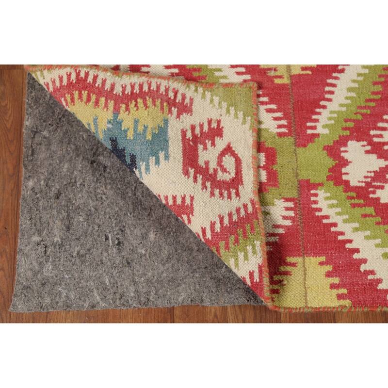 All-Over Kilim Oriental Area Rug Hand-Woven Wool Carpet - 8'2"x 10'10"