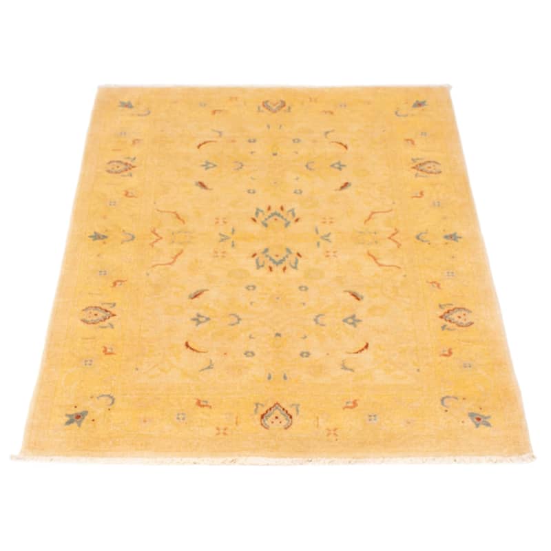 ECARPETGALLERY Hand-knotted Peshawar Oushak Ivory Wool Rug - 4'1 x 5'10