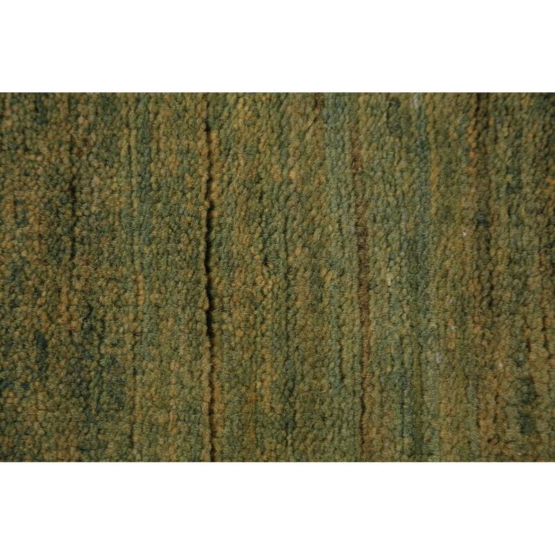 Green & Yellow Gabbeh Modern Area Rug Handmade Wool Carpet - 6'4" x 9'7"