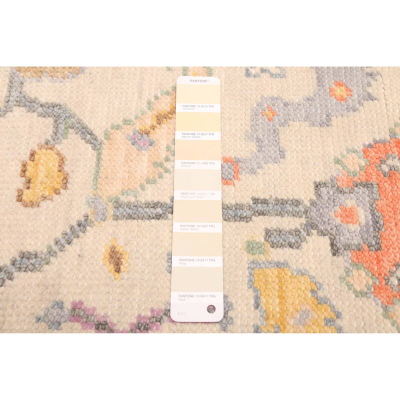 ECARPETGALLERY Hand-knotted Modern Oushak Light Khaki Wool Rug - 3'8 x 5'7