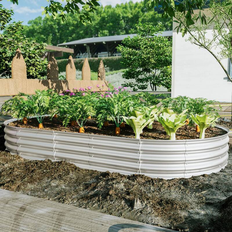 8x4x1ft Raised Garden Bed Kit, Galvanized Planter Raised Garden Beds for Outdoor for Vegetables,Flowers &Herbs