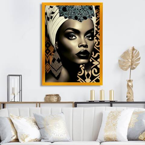 Designart "Classy Portrait Of Elegant African Lady X" African American Framed Art Print
