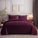 preview thumbnail 176 of 180, Wonderful Velvet 3 Piece Quilt Set 21020 Wine - Queen