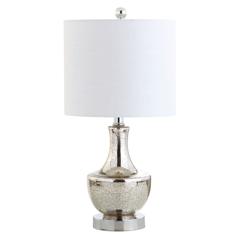 Colette 20" Mini Glass LED Table Lamp, Silver by JONATHAN Y