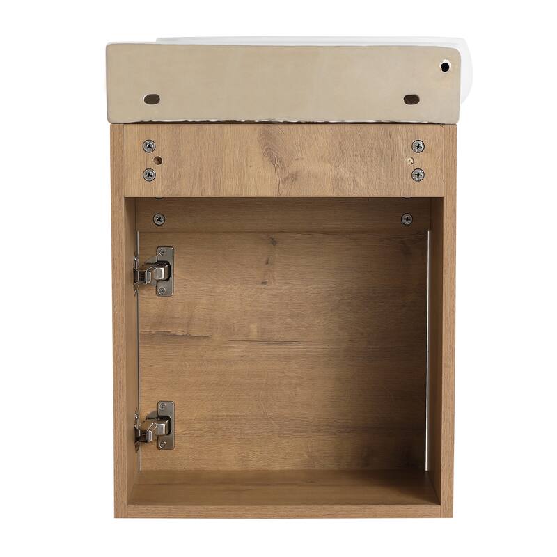 Bathroom Vanity With Sink In 16/18/23 Inch, Floating/Freestanding Bathroom Vanity With Soft Close Door
