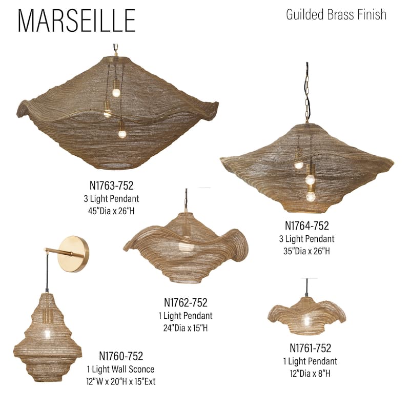 Metropolitan N1762 Marseille 24" Wide Pendant