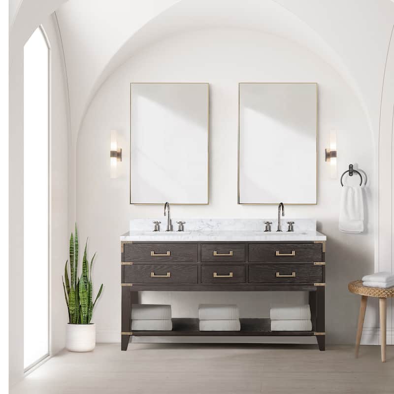 Lexora Norwalk Bath Vanity and Carrara Marble Top