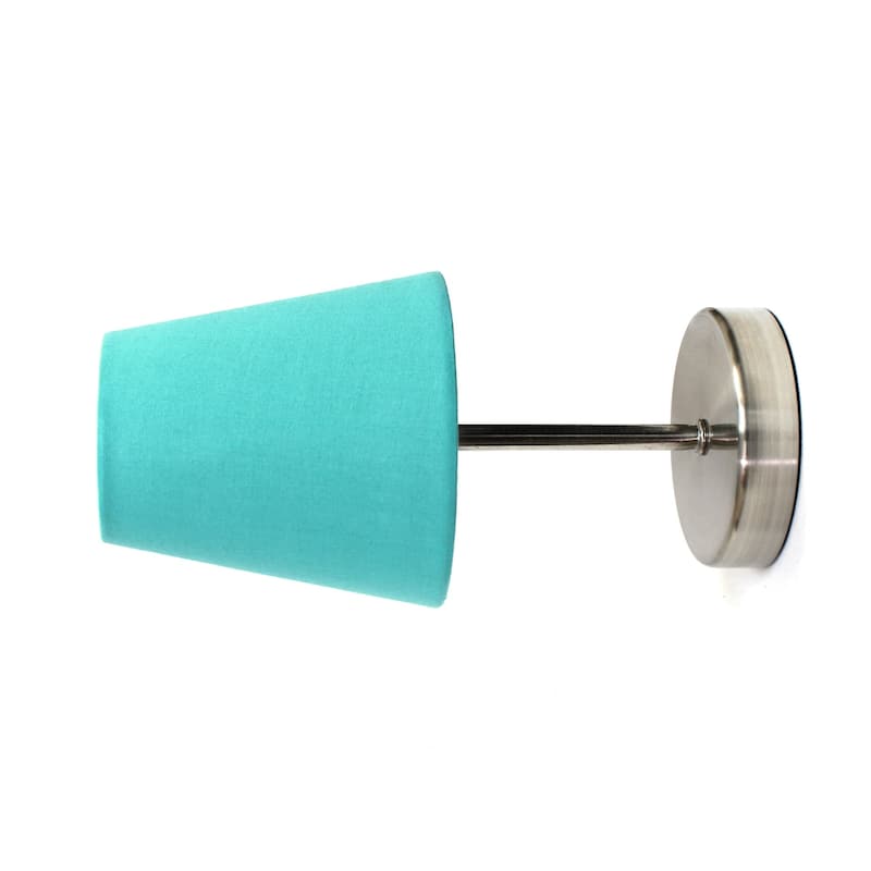Stick Table Desk Lamp with Blue Tapered Shade - 10.5" - Sand Nickel