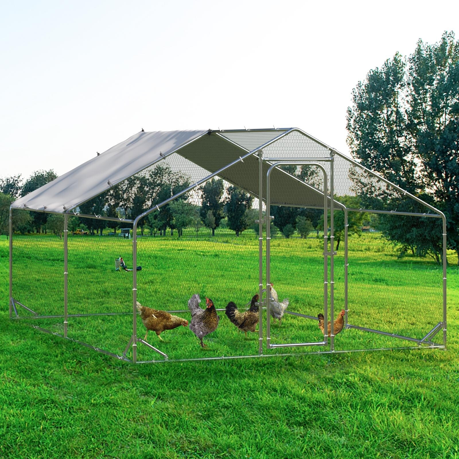 BOSSIN Bold Chicken Coop Run Large Metal Chicken Pen