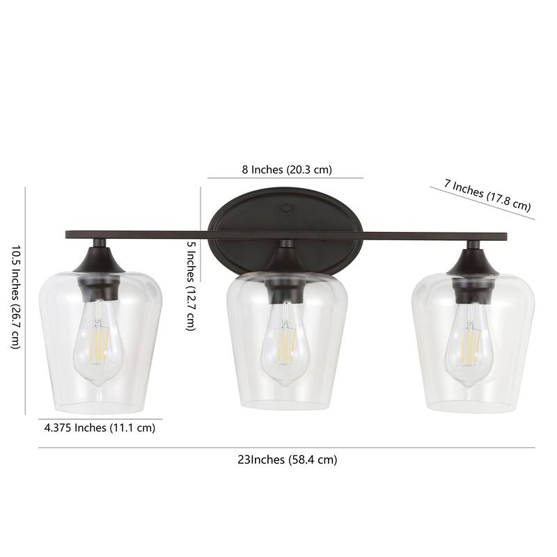 Iron/Seeded Glass LED Vanity Light, by JONATHAN Y
