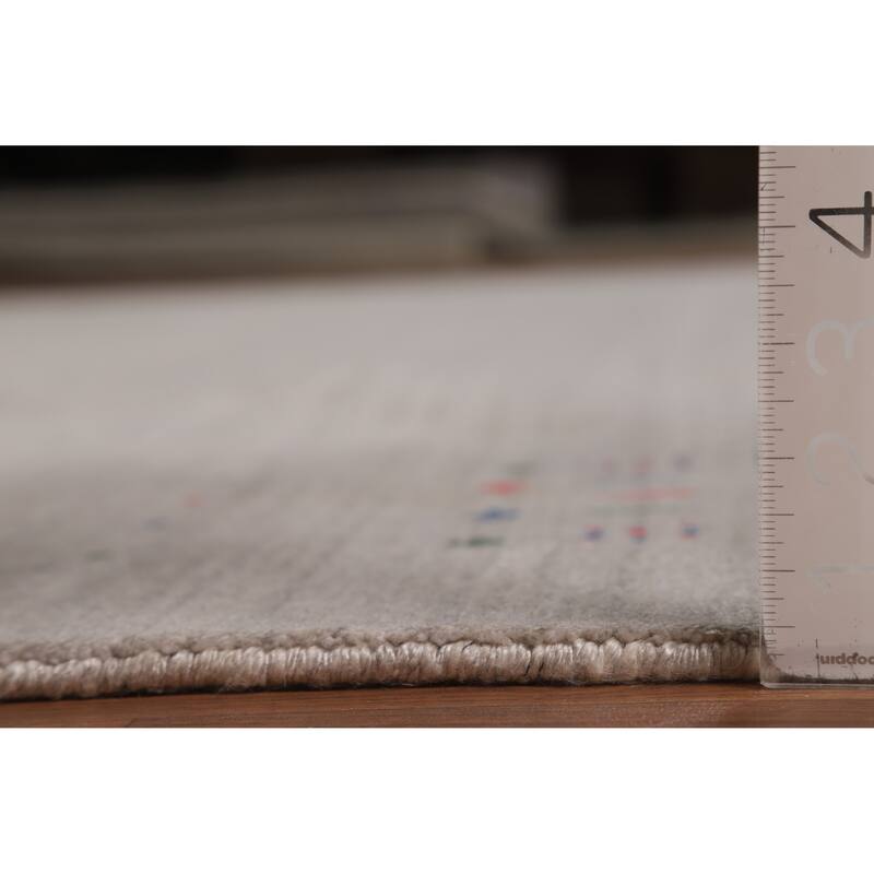 Tribal Gray Gabbeh Indian Area Rug Handmade Wool Carpet - 9'3" x 12'0"