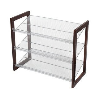 Mesh Boot Rack 3 Tier Mesh Shelf Shoe Rack in Espresso - Bed Bath & Beyond - 37057127