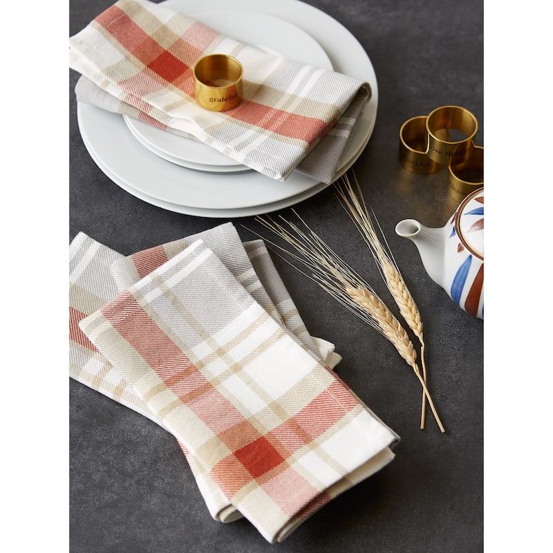 DII Cozy Picnic, Plaid Napkin Set, 6 Piece
