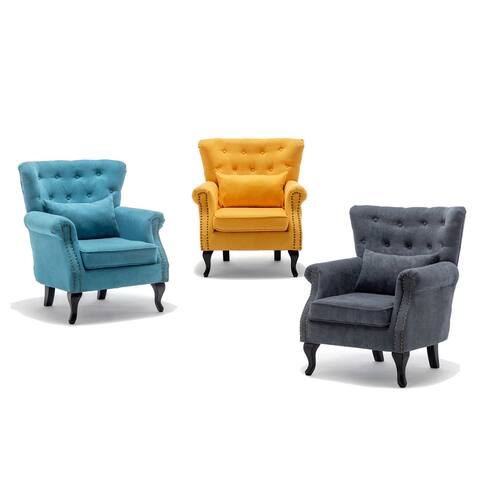 High Wingback Linen Armchair