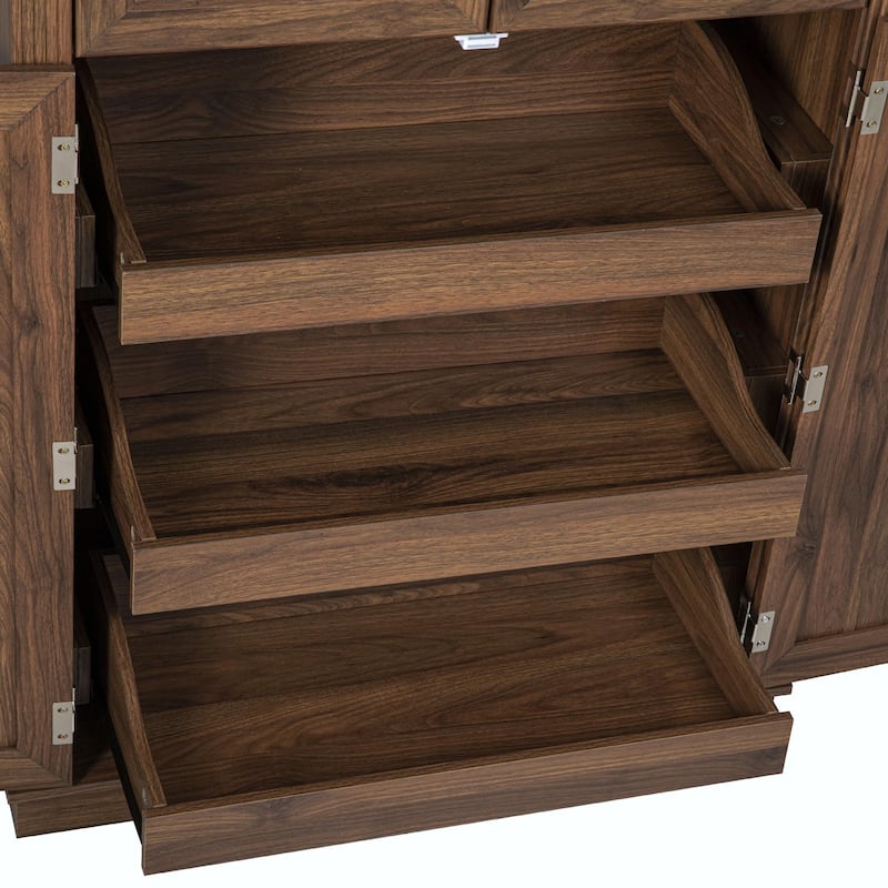 71" Tall Kitchen Pantry Cabinet with 3 Pull-Out Cabinet Organizers