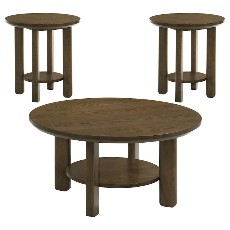 Ottowa Round Wood Coffee Table Set
